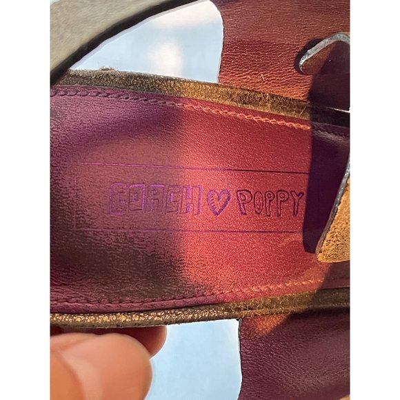 Coach Poppy Collection Women's Rena Shoes Gunmetal Heel 9.5B Leather Upper Tasse - Picture 6 of 7